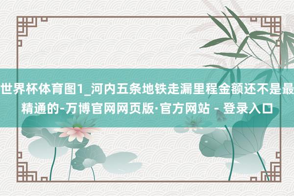 世界杯体育图1_河内五条地铁走漏里程金额还不是最精通的-万博官网网页版·官方网站 - 登录入口